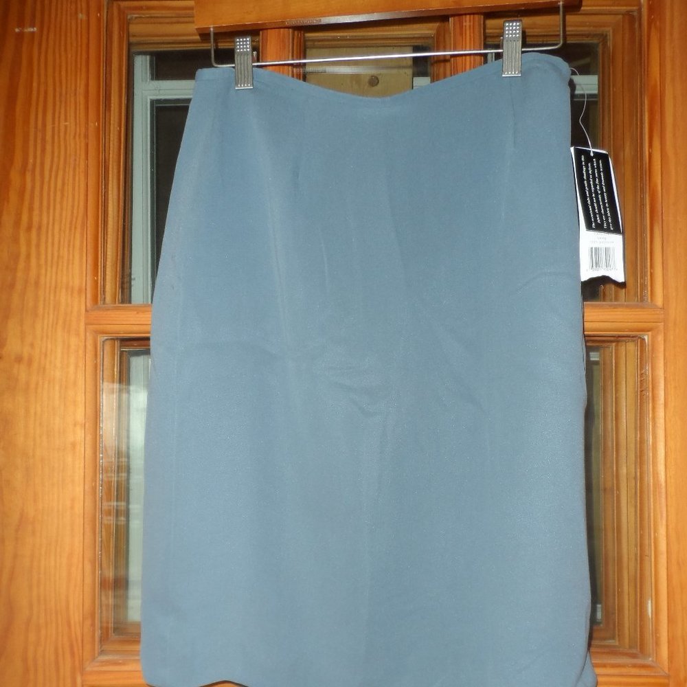 NWT Josephine  Chaus Gray A Line Skirt - 100% Silk - Size 10